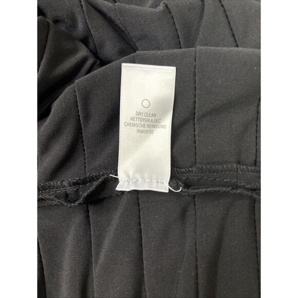 Adrienne Papell Lace Illusion Tiered Pleat Black Sheath Dress 6 - Picture 12 of 14